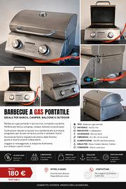 Napoleon BBQ Gas Portatile Inox 2 Bruciatori - Ide