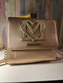 Borsa oro a tracolla Love Moschino