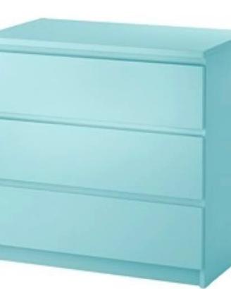 Cassettiera + Comodino IKEA MALM Azzurro/Turchese 