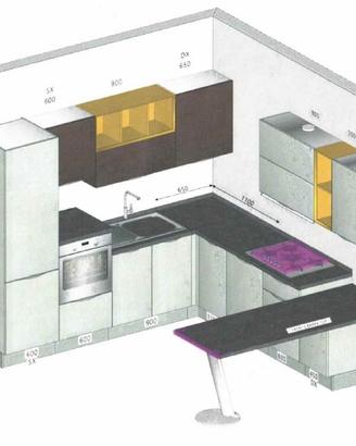 Cucina LUBE IMMAGINA a angolo con elettrodomestici