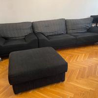 Divano + poltrona + pouf