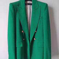 Blazer doppiopetto verde Zara