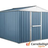 Box porta attrezzi lamiera 276x260cm 7,2 mq blu
