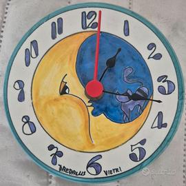 Orologio da parete in ceramica di Vietri