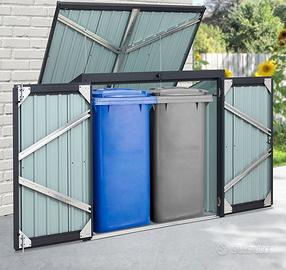 Casetta box copri bidoni spazzatura da giardino