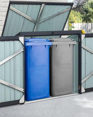 Casetta box copri bidoni spazzatura da giardino