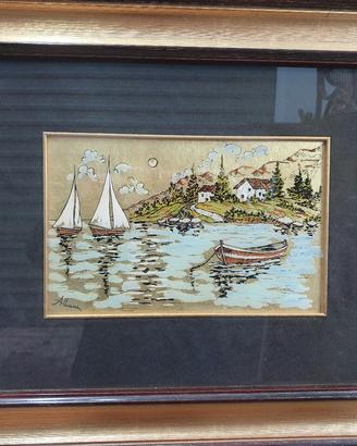 Quadro Dipinto a Mano su Foglia ORO"ALLIANI" 