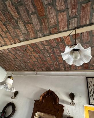 Lampada a sospensione con puleggia in ceramica