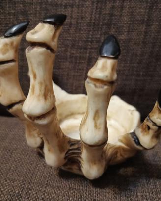 Statue HORROR Mano Scheletro & Teschio con Zucca
