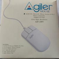 Mouse vintage Agiler AGM-530 con scatola e floppy 