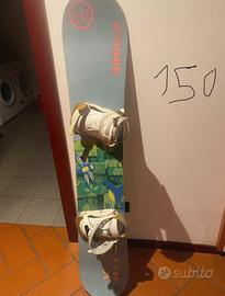 Tavola snowboard  150 cm con attacchi