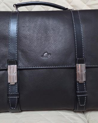 Borsa legale in vera pelle nera TEMPORA