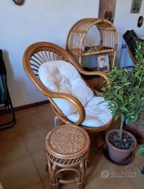 Salotto completo in vero bambù – 2 sdraio + pouf +