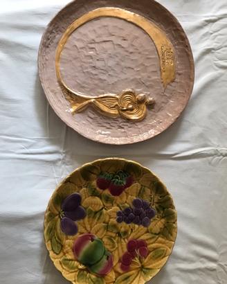 Vassoi in acciaio/piatti in ceramica