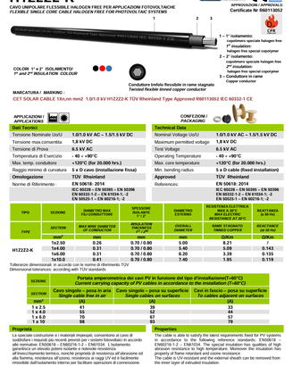 CAVO FOTOVOLTAICO 6 MMQ MADE IN ITALY