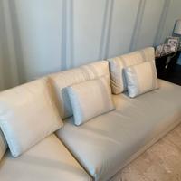 Divano ecopelle nuovo com angolo in legno libreria