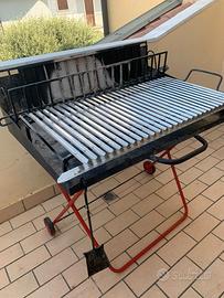 Barbecue portatile a legna e carbone cm 100