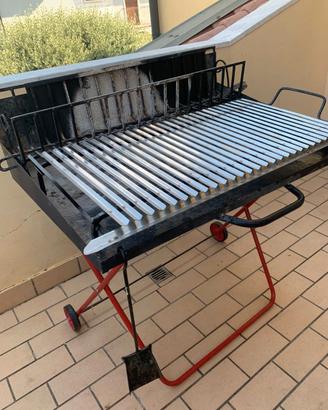 Barbecue portatile a legna e carbone cm 100