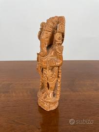 Scultura Ganesha in legno intagliato a mano vintag