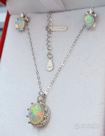 opale australiano Collana e orecchini 