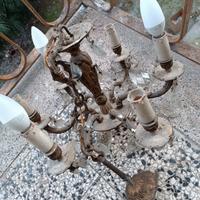 lampadario bronzo con  bracci