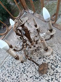 lampadario bronzo con  bracci