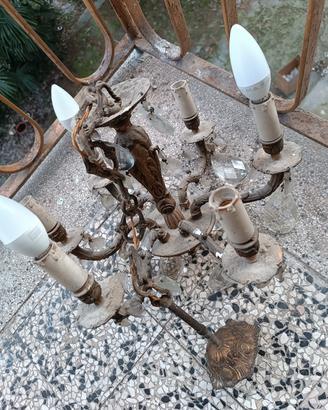 lampadario bronzo con  bracci