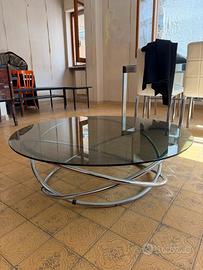 Tavolino in vetro e alluminio