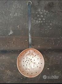 Schiumarola mestolo in rame vintage