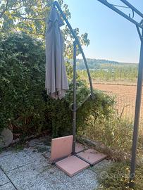 Ombrellone da giardino a braccio decentrato 3x3