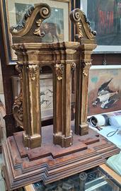ANTICO CAPRICCIO ARCHITETTONICO '800  LEGNO DORATO