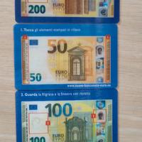 BANCONOTE EURO SCHEDE INFORMATIVE 50,100,200 EURO