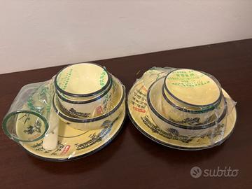 Set ciotole e piatti cinesi in ceramica