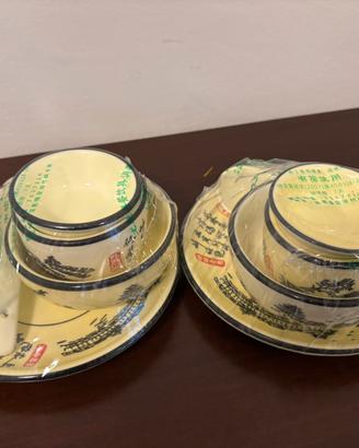 Set ciotole e piatti cinesi in ceramica