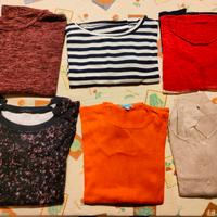 N. 6 maglioni manica lunga mezza stagione S/M