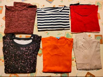 N. 6 maglioni manica lunga mezza stagione S/M