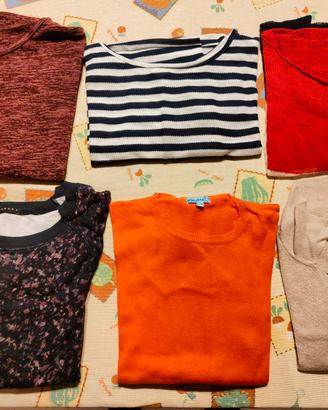 N. 6 maglioni manica lunga mezza stagione S/M