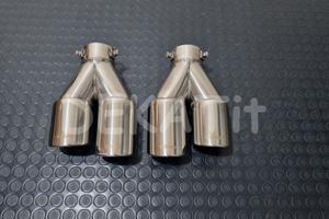 COPPIA TERMINALI CODINI AUTO DOPPIO TONDO 76 MM