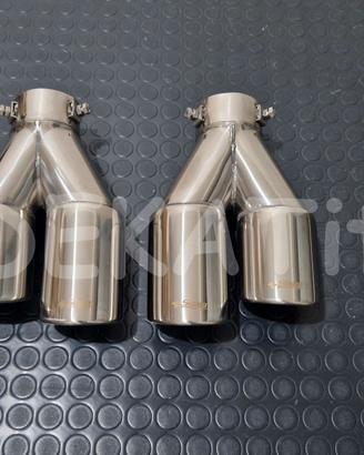 COPPIA TERMINALI CODINI AUTO DOPPIO TONDO 76 MM