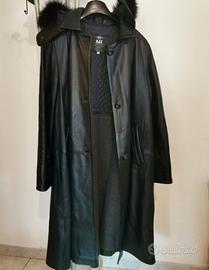 GIACCA CAPPOTTO GIACCONE DONNA VERA PELLE TG S OLD