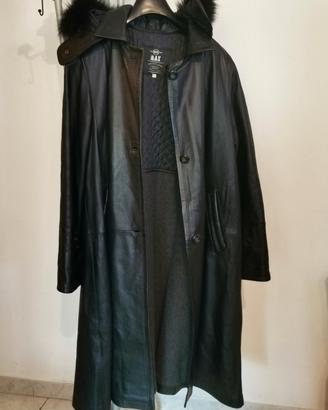 GIACCA CAPPOTTO GIACCONE DONNA VERA PELLE TG S OLD