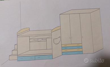 Camera con letto a castello completa