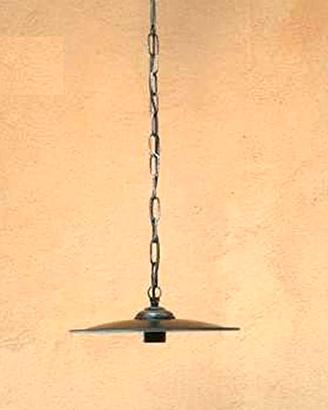 Lampadario - lampada con piatto a catena in ferro