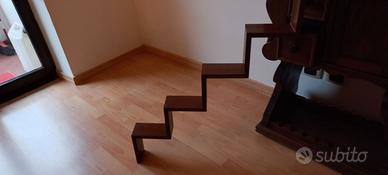 Scaletta mensola in massello di Castagno