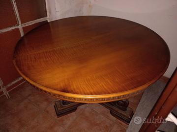 Tavolo in Legno rotondo allungabileVintage D'Epoca
