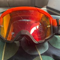 Maschera moto ethen arancio specchiata