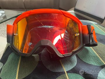 Maschera moto ethen arancio specchiata