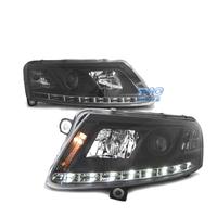 FARI AUDI A6 C6 04-08 CON DRL VERI NERI