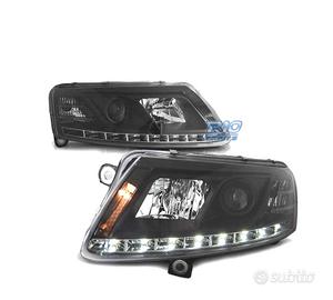 FARI AUDI A6 C6 04-08 CON DRL VERI NERI