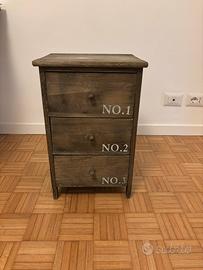Comodino cassettiera vintage legno